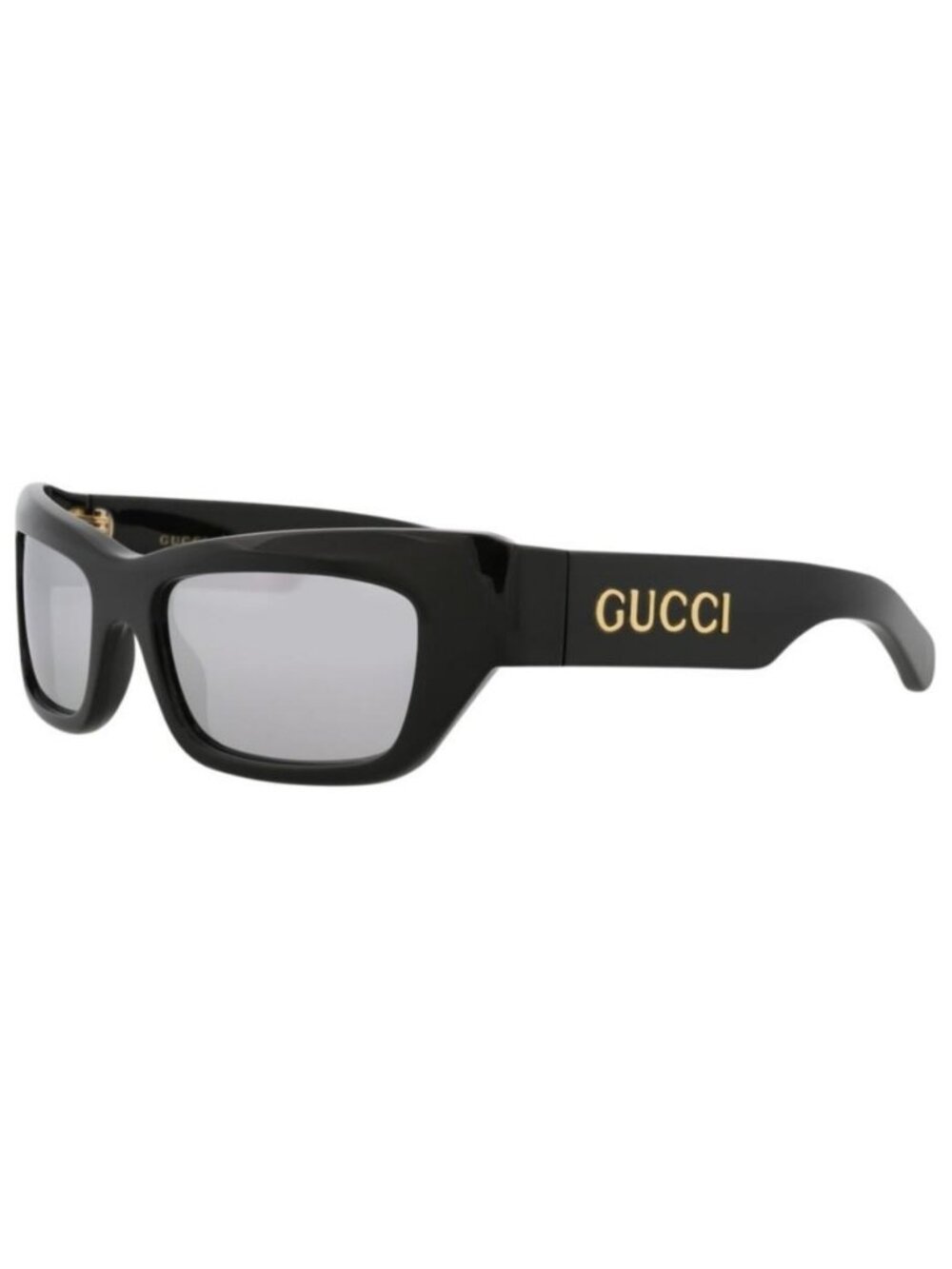 New Gucci Mens Cat Eye Black Black Silver Fashion Designer Sunglasses